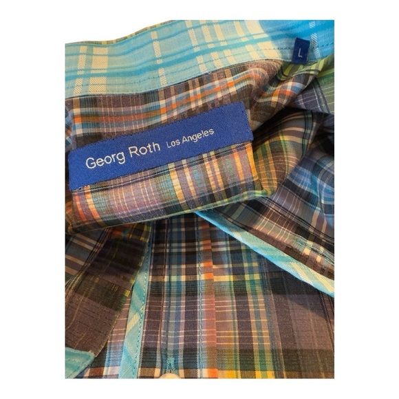 Georg Roth Los Angeles Designer Snap Button Flip Cuffs Mens Shirts Size Large - Picture 6 of 14